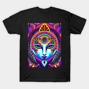 Catgirl DMTfied (18) - Trippy Psychedelic Art T-Shirt